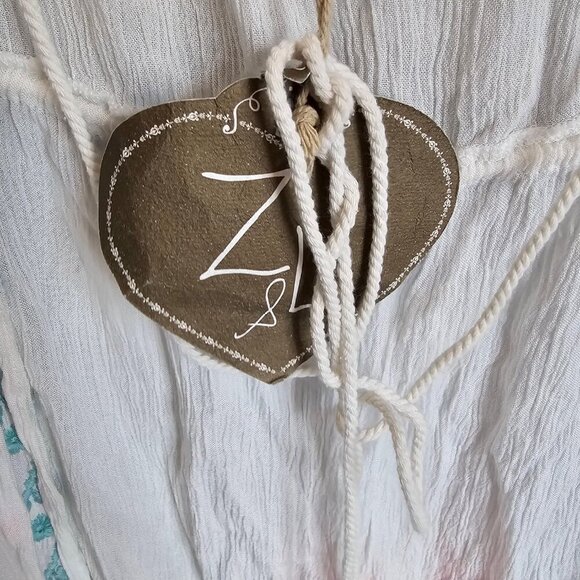 Z&L Women's Ivory Boho Duster Tassel Detail Beach Swimsuit Cover Up One Size - Picture 11 of 15